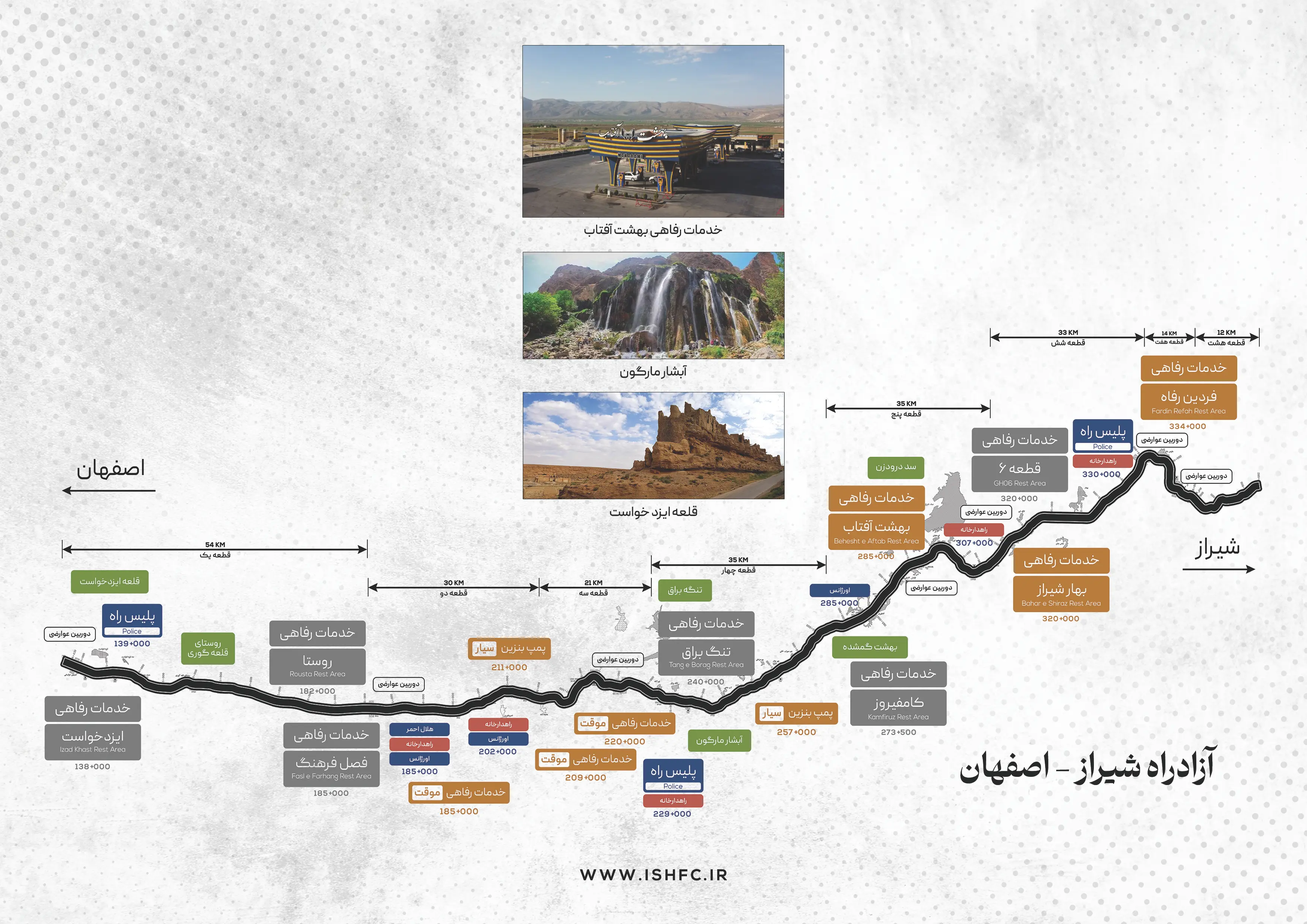 اطلاعات گردشگری آزادراه شیراز اصفهان