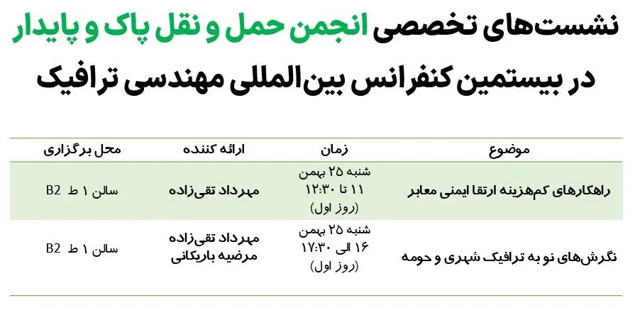 نشست تخصصی انجمن حمل و نقل پایدار 