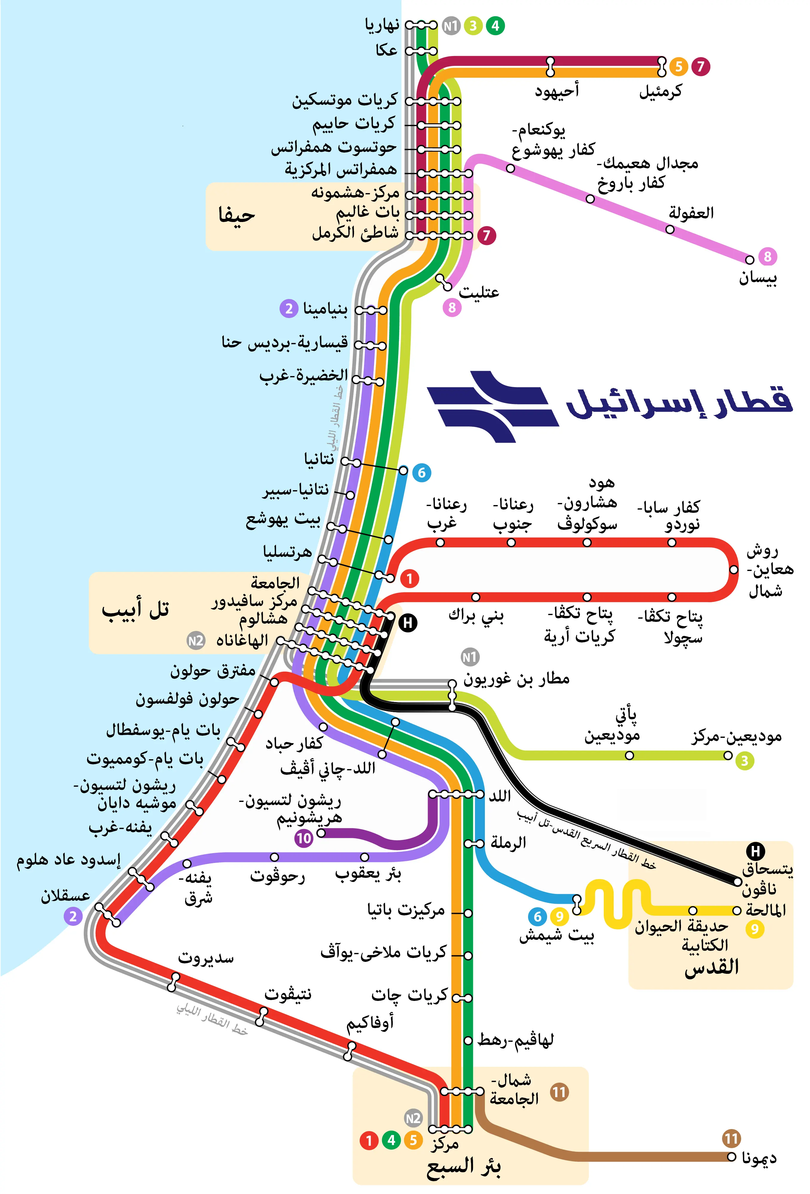 نقشه راه آهن اسرائیل
