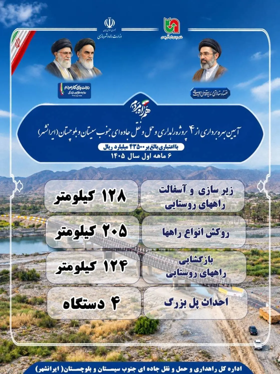 اینفوگرافی | بهره برداری از پروژه های راهسازی سیستان و بلوچستان