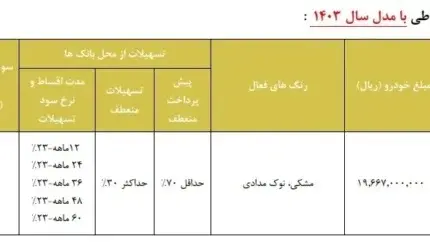 فروش اقساطی مدیران خودرو