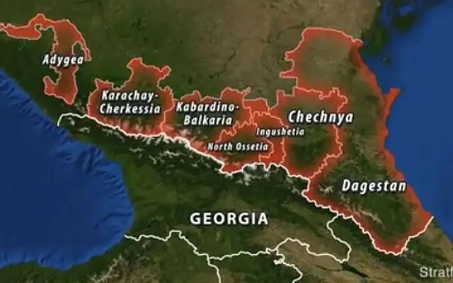 مناطق قفقاز شمالی که جزئی از فدراسیون روسیه است