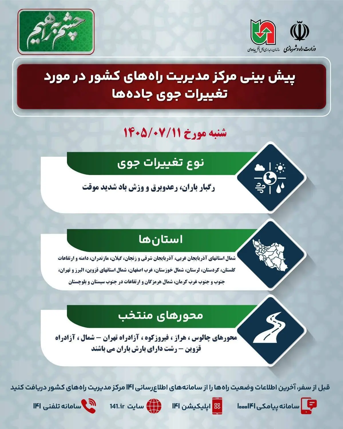 اینفورگرافی / ناپایداری جوی جاده ها