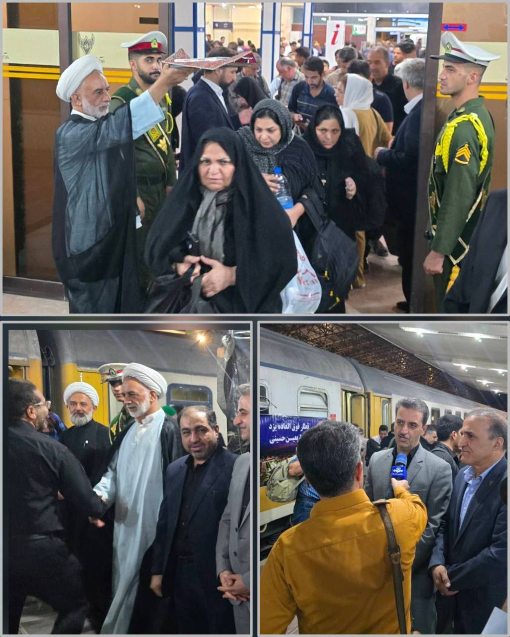 بدرقه زائران اربعین در راه آهن یزد