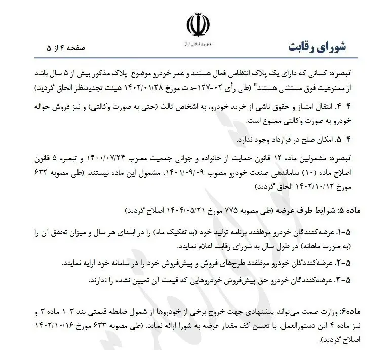 نامه شورای رقابت