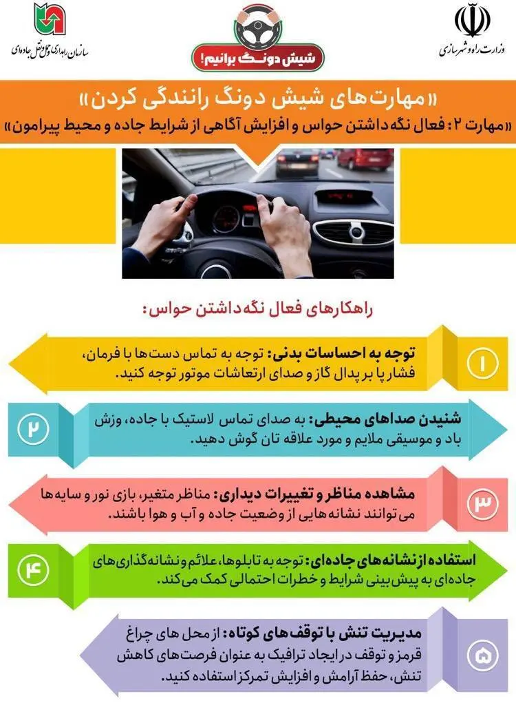 اینفوگرافی | مهارت های شیش دنگ رانندگی کردن