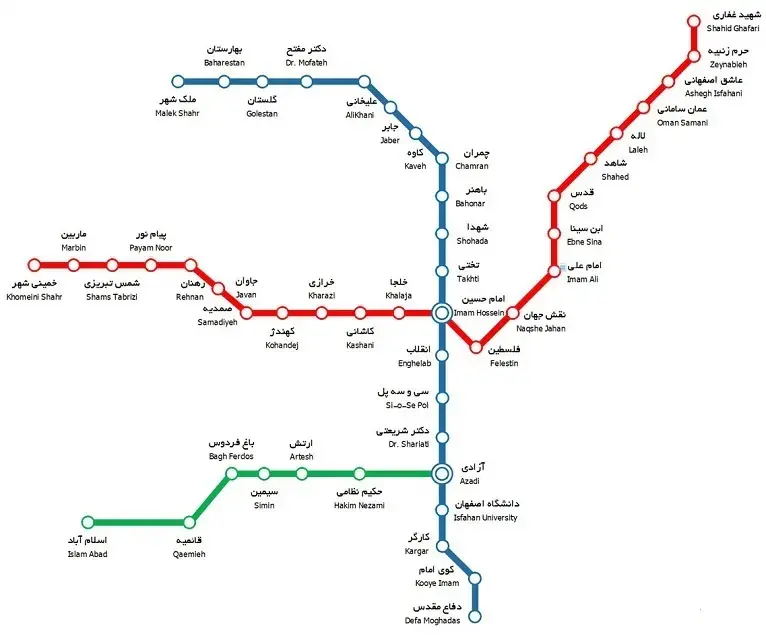نقشه مترو اصفهان