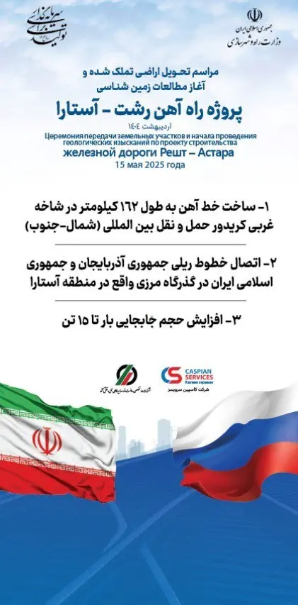 اینفو پروژه راه آهن رشت آستارا