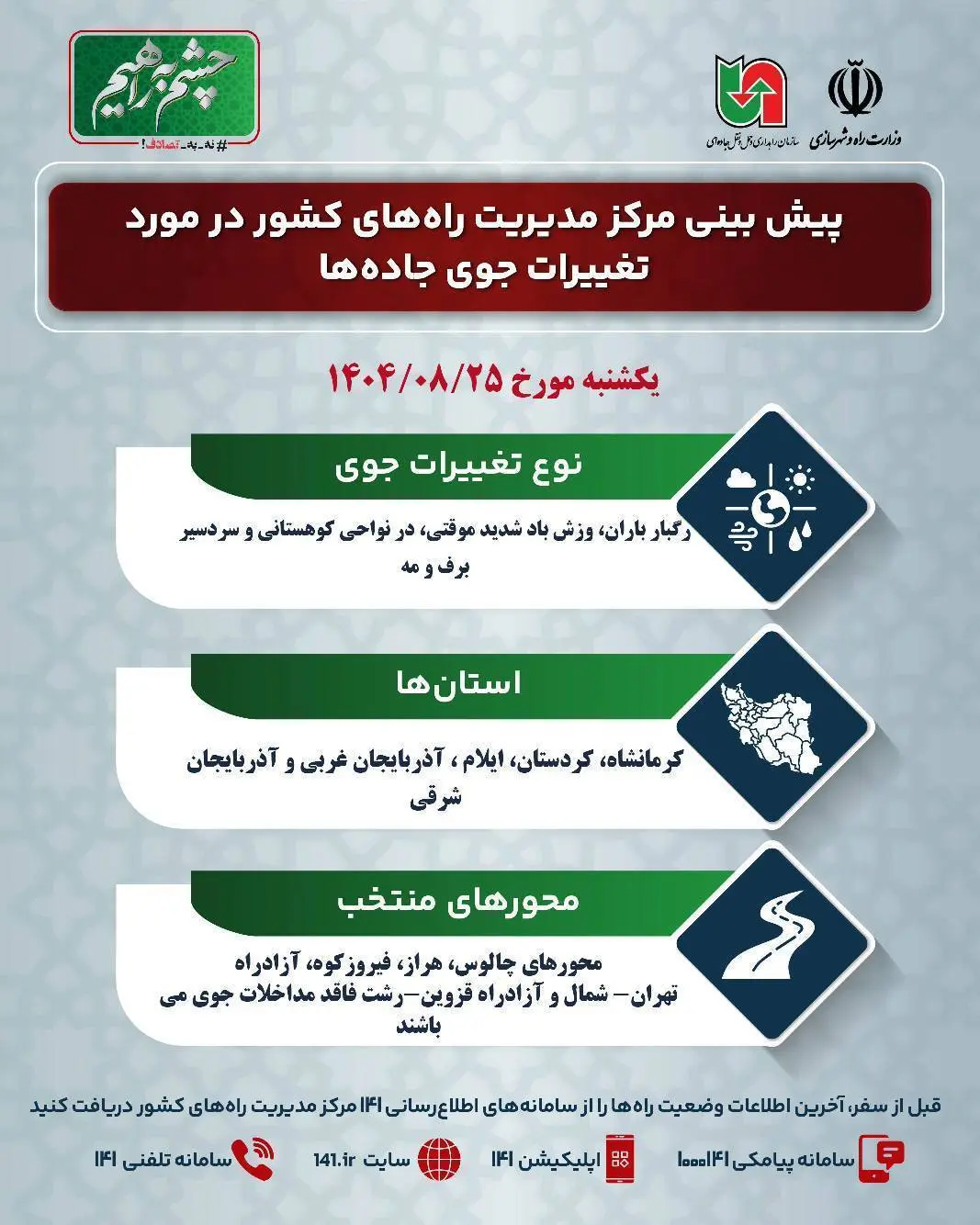 وضعیت جوی جادهها