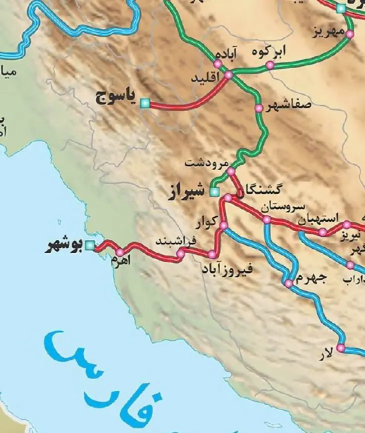 پروژه راه آهن شیراز بوشهر