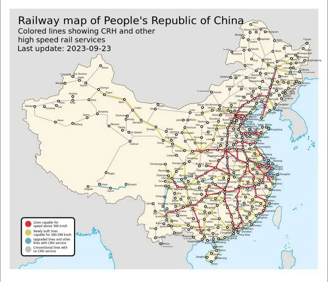 نقشه راه آهن چین