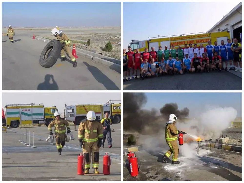 اختتامیه دومین دوره مسابقات آتش نشانی در شهر فرودگاهی امام