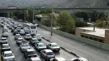 جدول وضعیت ترافیک لحظه‌ای راه‌های اصلی و فرعی استان تهران - 1