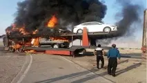 شایعاتی درباره آتش‌سوزی محموله خودروهای لوکس وارداتی