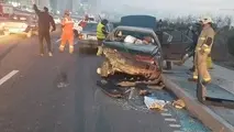 واژگونی مرگبار پژو ۴۰۵ در آزاد راه قزوین- زنجان