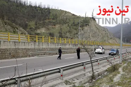 ریزش کوه در آزاد راه تهران - شمال