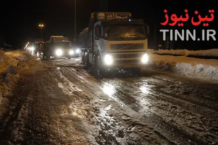 ترافیک سنگین در جاده‌های برفی گیلان