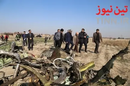 بازدید مدیر فرودگاه امام از محل سقوط هواپیمای مسافربری بویینگ ۷۳۷ متعلق به خطوط هوایی اوکراین