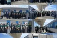 استقبال کارکنان راه‌ آهن فارس از خادمان امام رضا(ع) در ایستگاه راه‌ آهن شیراز