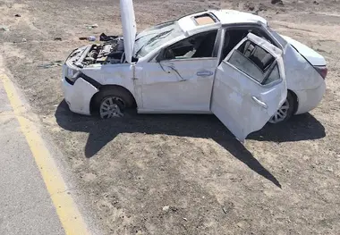 مرگ تلخ ۲ دختر دوقلو در واژگونی خودروی دنا در جاده دیهوک ـ کرمان 