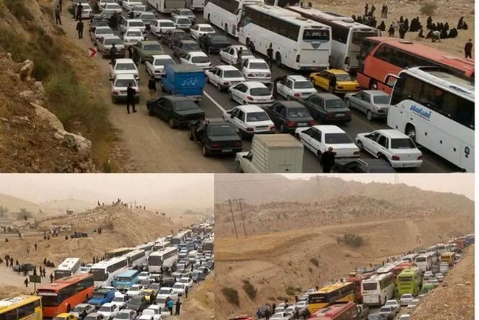 ترافیک شدید در مسیر ایلام - مهران و ازدحام در پایانه مرزی
