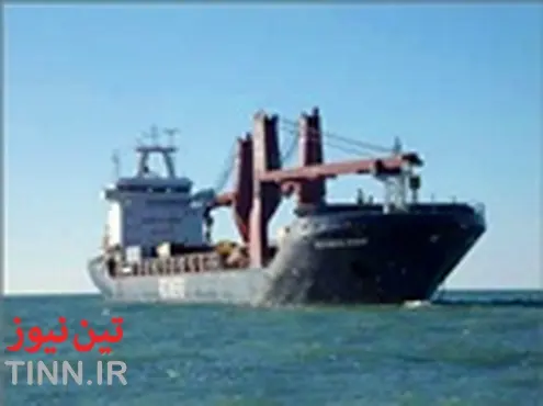 Collision between cargo ship Rickmers Dubai and a crane barge