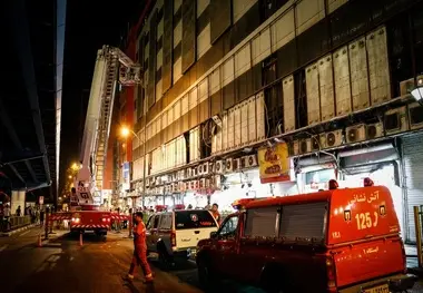 مهار آتش در طبقه ششم پاساژ علاءالدین