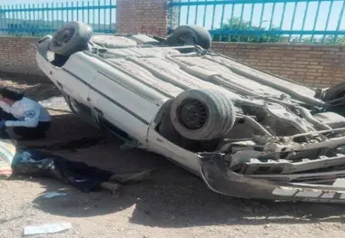 5 مصدوم بر اثر در واژگونی پراید در ‌گلوگاه