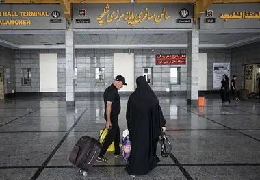 عملیات حمل‌ ونقل و تردد زائران روان از مرز شلمچه گزارش شد