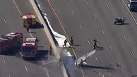 سقوط هواپیما روی بزرگراه در آمریکا