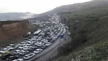 ترافیک سنگین در آزادراه تهران-کرج محدوده بوستان چیتگر
