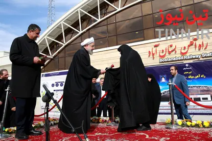 مراسم افتتاح راه آهن میانه - بستان آباد