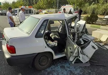 برخورد سه خودرو در جاده خاوران