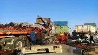فیلم| تصادف دلخراش کامیون‌ ها در ایست و بازرسی شهرضا