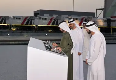 افتتاح شبکه ملی راه آهن امارات توسط شیخ محمد بن راشد+ فیلم