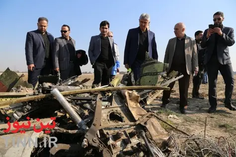 بازدید مدیرعامل شرکت شهر فرودگاهی امام  از محل سقوط هواپیمای مسافربری بویینگ ۷۳۷  
