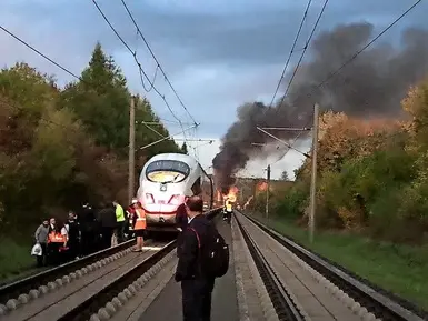 آتش سوزی قطار در آلمان