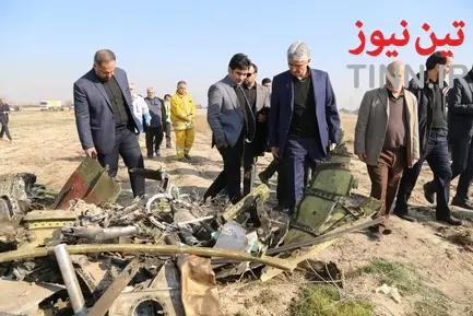 بازدید مدیر فرودگاه امام از محل سقوط هواپیمای مسافربری بویینگ ۷۳۷ متعلق به خطوط هوایی اوکراین