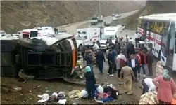 واژگونی اتوبوس در محور ملکان آذربایجان شرقی/ انتقال 8 مصدوم به بیمارستان