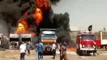 فیلم| سقوط تانکر سوخت و مرگ راننده