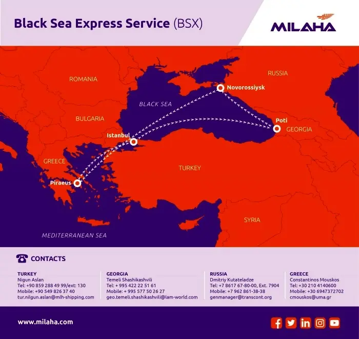 Milaha launches new Black Sea Express Service as the first service in Europe