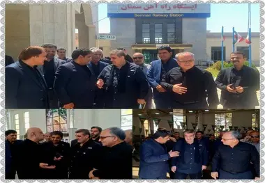 بررسی آمادگی ایستگاه راه‌ آهن سمنان برای میزبانی از زائران رهبر شهید