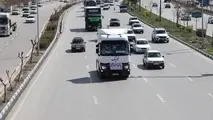کامیون‌ داران آذربایجان غربی با شعار «در میدان هستیم» به بنادر اعزام شدند