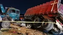تصادف مرگبار تریلر با کامیون در آزادراه تهران - ساوه + فیلم