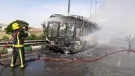 جزییات آتش سوزی اتوبوسی بر روی پل سردرود