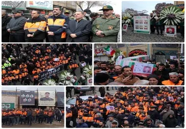 تشییع پیکر مطهر پنج راهدار شهید استان زنجان 