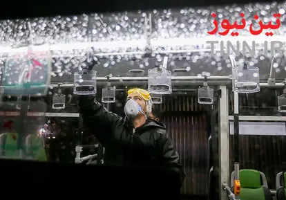 ضدعفونی و شست و شوی واگن های بی آر تی و مترو در تهران