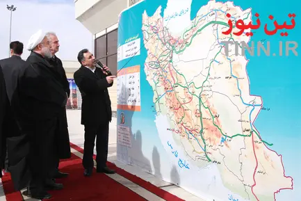مراسم افتتاح راه آهن میانه - بستان آباد