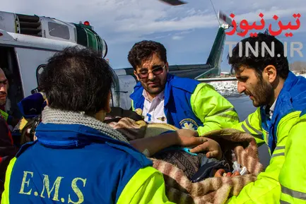 امدادرسانی اورژانس هوایی به مناطق برفی گیلان