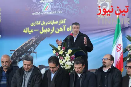 آغاز عملیات ریل گذاری راه آهن اردبیل - میانه